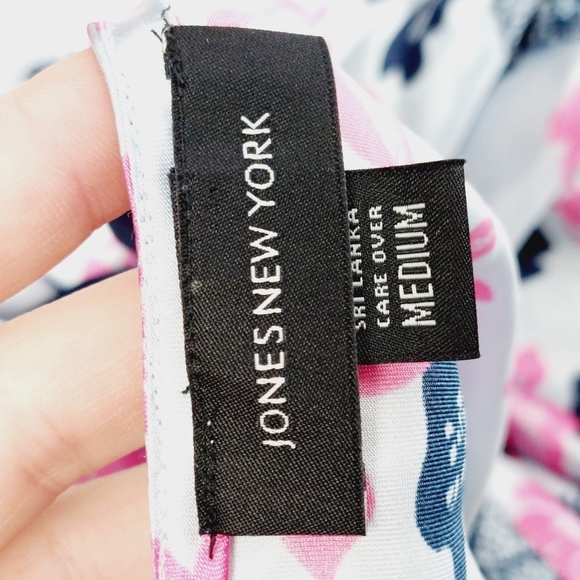 NEW Jones New York Blue Pink Floral Sleeveless Summer Flowy Midi Dress P3891 - Picture 5 of 7